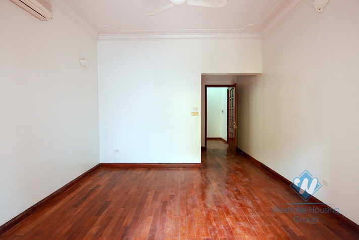 Unfurnished house with large yard for rent in Tay Ho district, Hanoi.